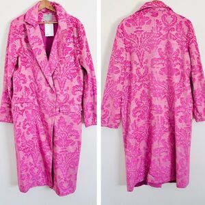 NWT ASOS Single-Breasted Coat in Pink Tapestry